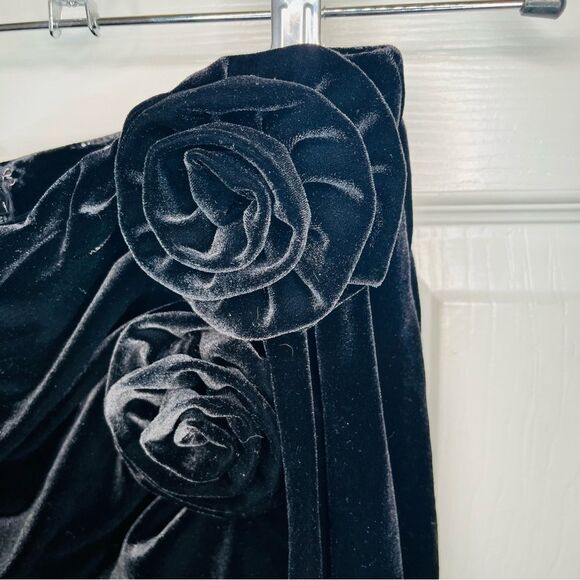 Anthropologie Avec Les Filles Black Velvet Rosette Tie Mini Skirt XS NWT - Picture 8 of 12